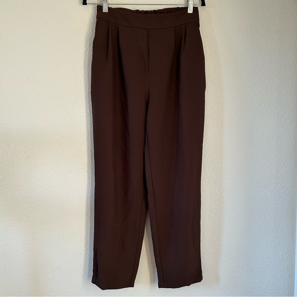 Brown Pleat Front Trousers Women Fits Size Medium - Picture 1 of 6